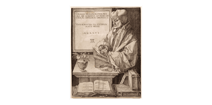 Albrecht Dürer. Erasmus von Rotterdam, 1526.